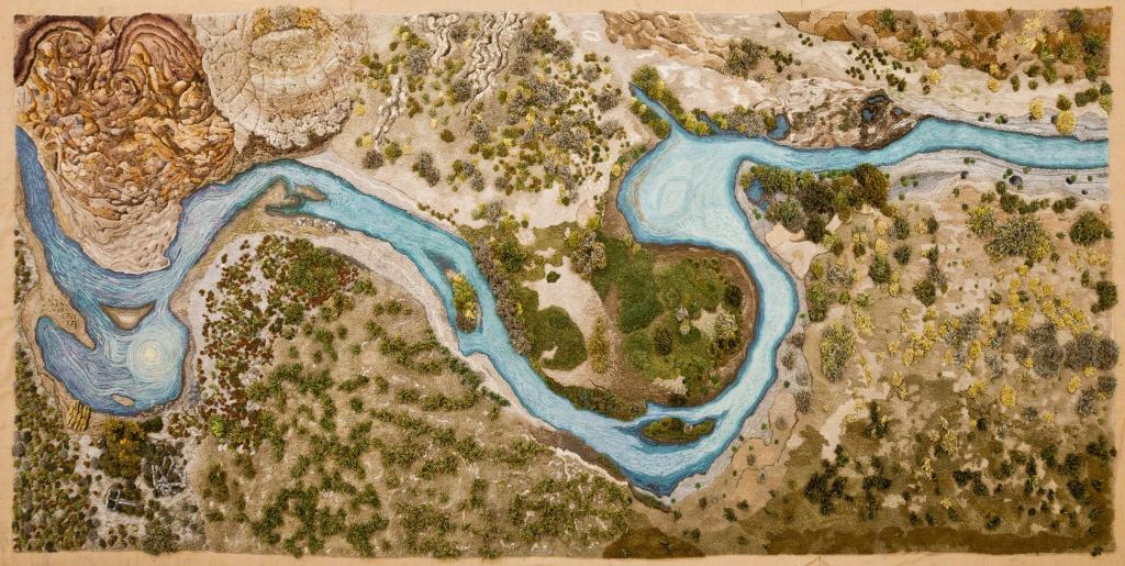 阿根廷的山川作为创作主题的手工挂毯