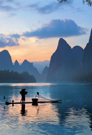 桂林山水中国风水墨风景图片