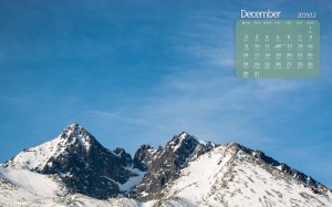 2019年12月山脉自然雪景日历图片壁纸