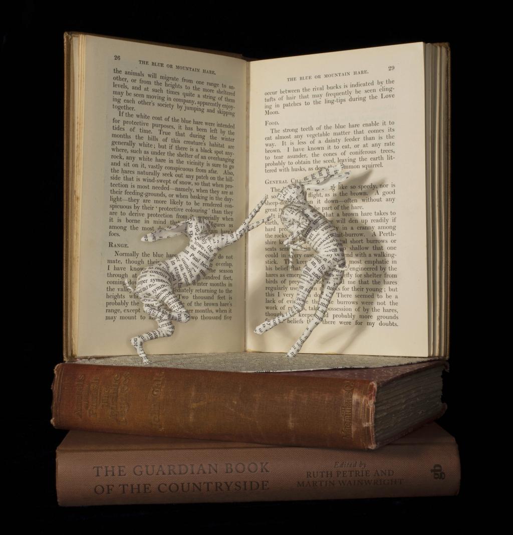 英国雕刻家使用旧书制作雕塑