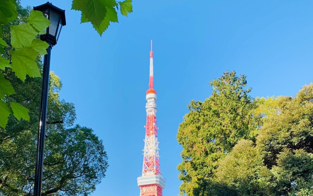 日本建筑东京塔清新风光