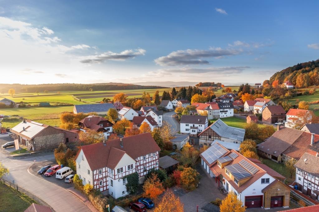 德国的村庄 鸟瞰图 黑森 风景图片