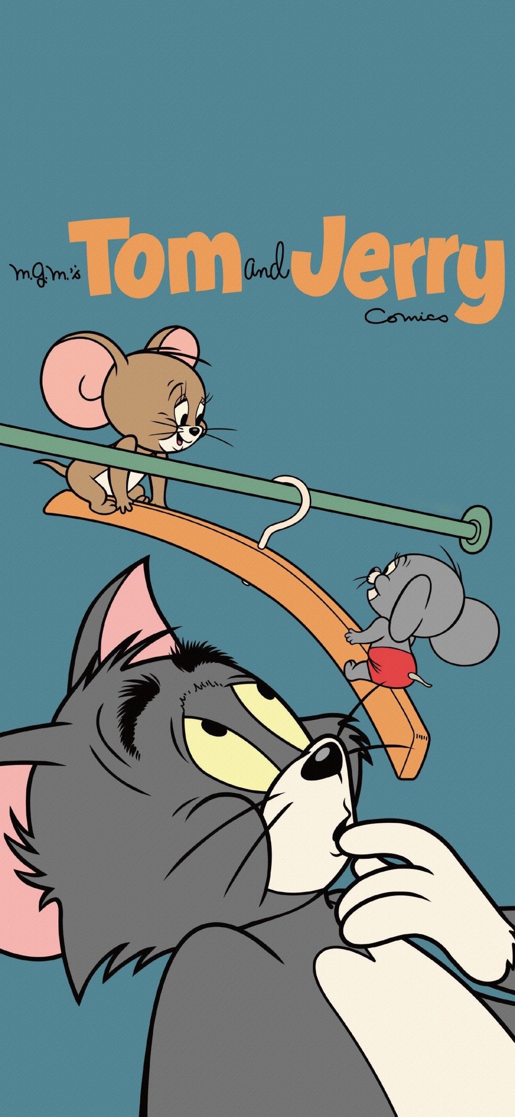 猫和老鼠俏皮卡通手机壁纸