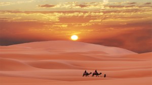撒哈拉沙漠广阔风景高清桌面壁纸