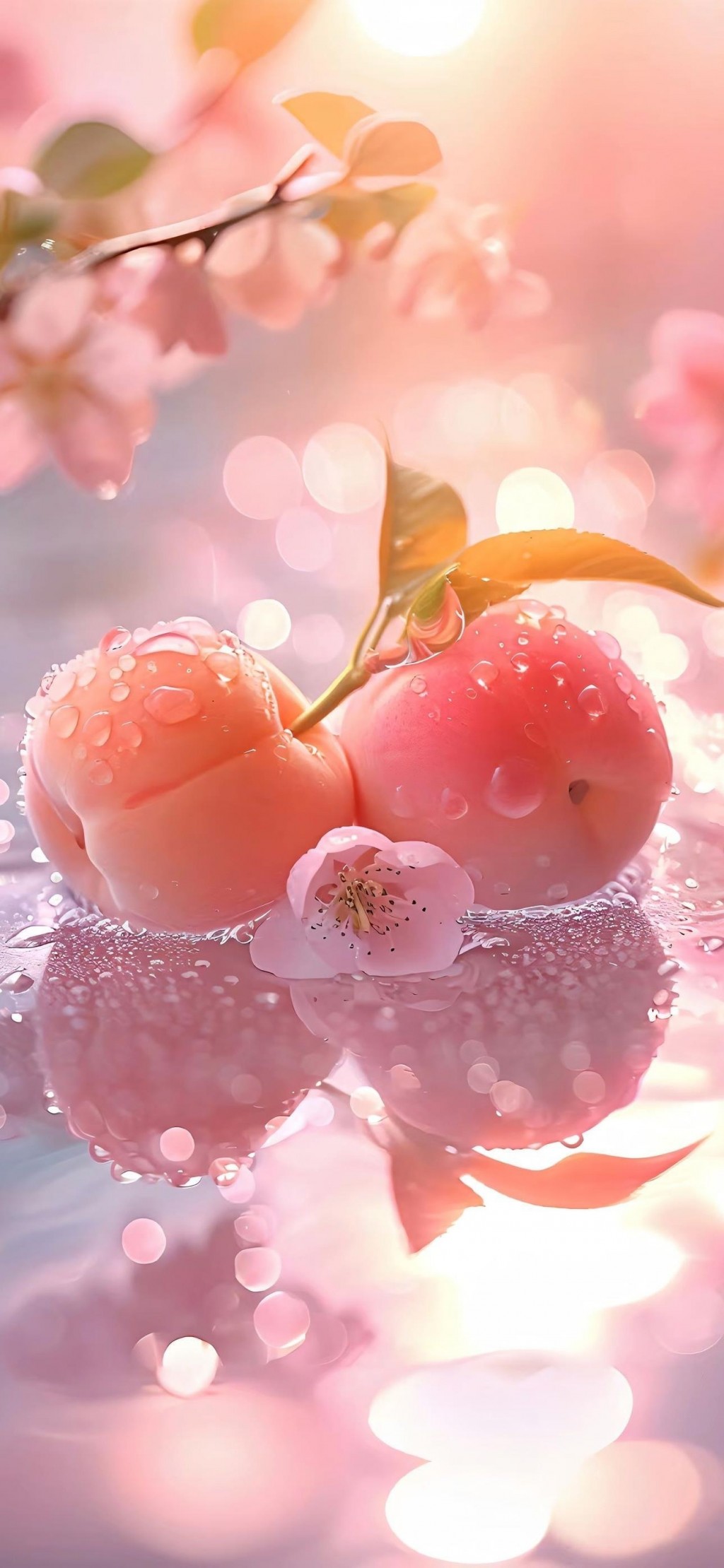 粉色水蜜桃水果摄影大片