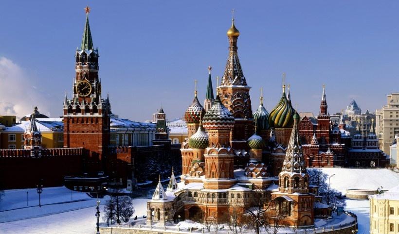 俄罗斯瓦西里升天教堂建筑风景图片