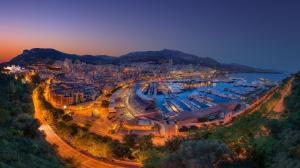 摩纳哥公国港口璀璨夜景壁纸