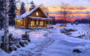 雪后村庄迷人唯美风景图片