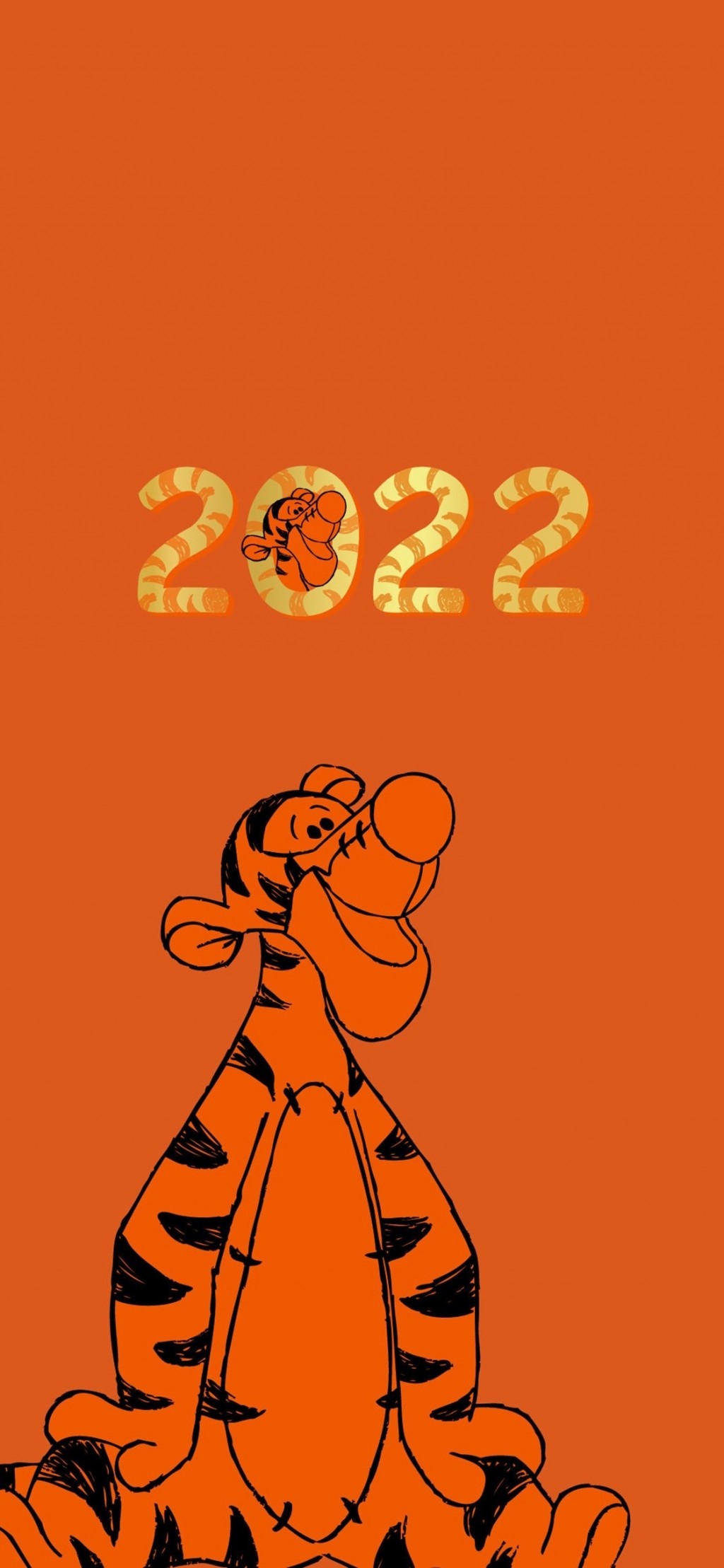 《小熊维尼和大风吹》跳跳虎2022新年快乐手机壁纸