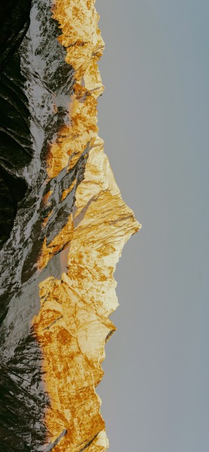 金色雪山横屏自然风景手机壁纸
