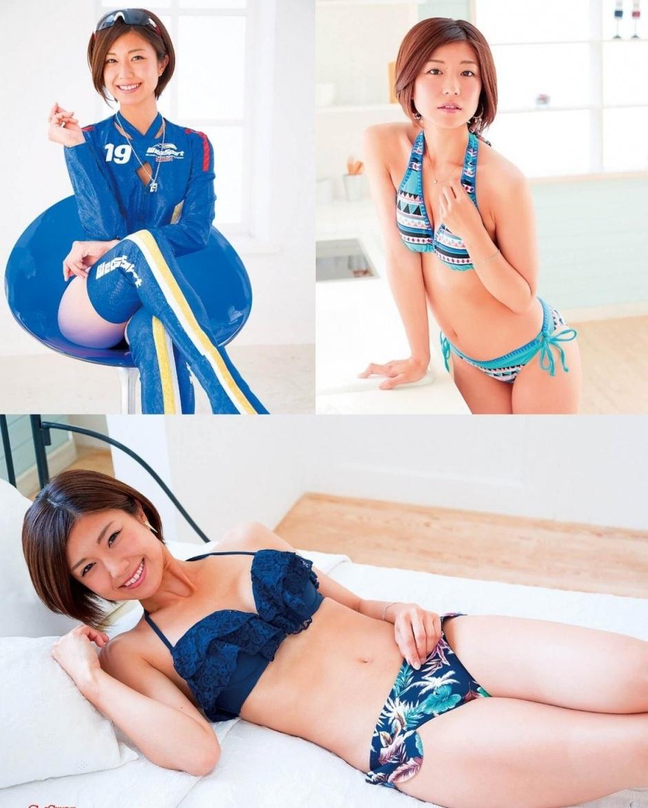 日本赛车皇后藤木由贵泳装时尚写真性感迷人