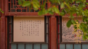 重阳佳节古色古香宅院秋意背景图