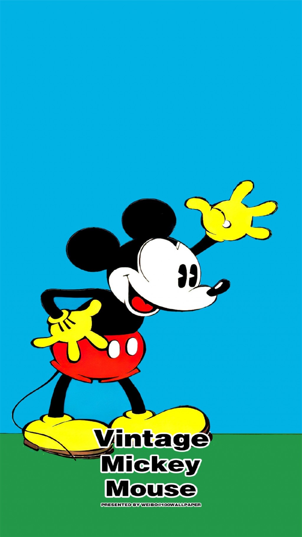 经典米奇Mickey卡通文字高清手机壁纸