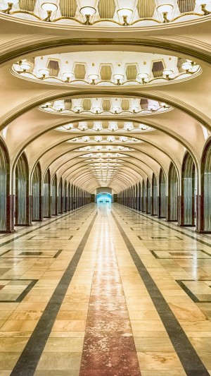 莫斯科地铁站华丽典雅手机壁纸