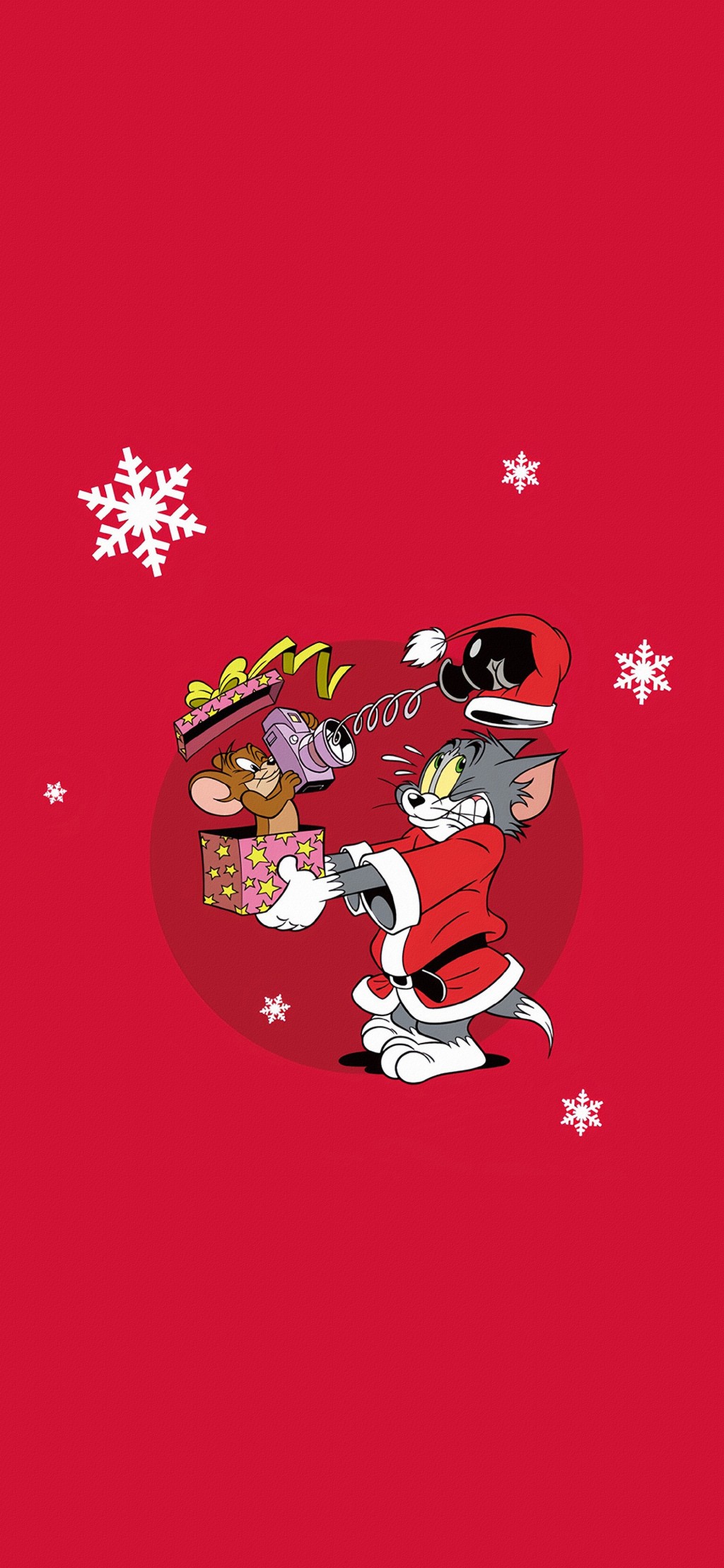 瑞幸猫和老鼠圣诞节可爱卡通手机壁纸