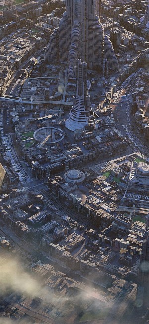 科幻世界城市建筑风景手机壁纸
