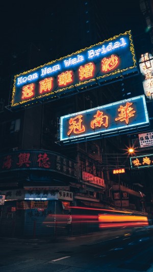唯美璀璨的街头夜景手机壁纸