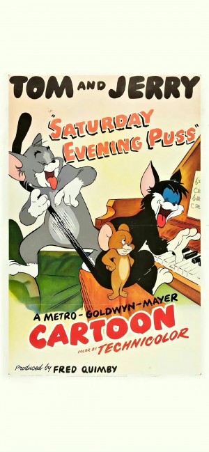 猫和老鼠复古海报手机壁纸