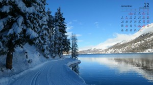 2021年12月冬天唯美冰天雪地自然风景日历壁纸图片