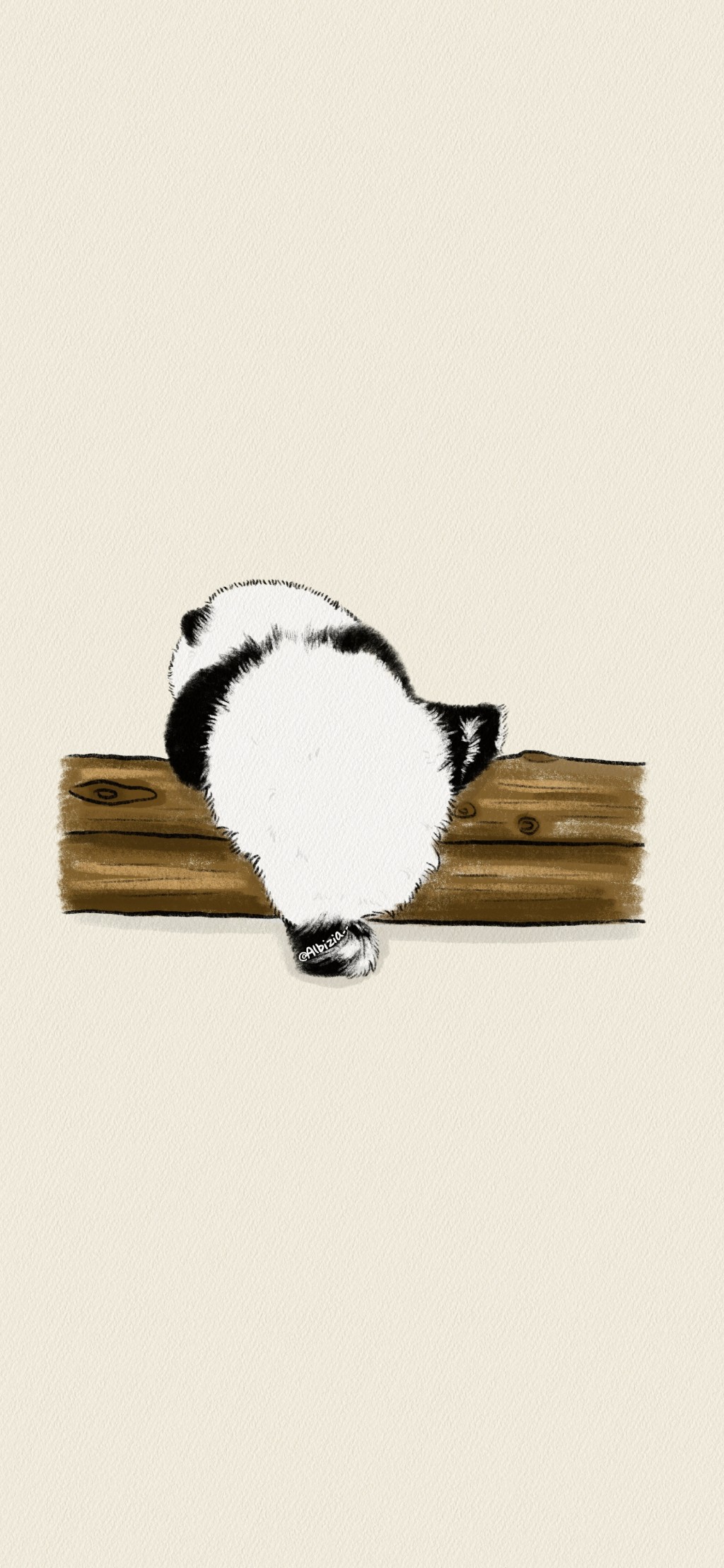 熊猫可爱手绘插画壁纸