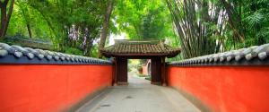 标准中国风红色围墙 寺院风景壁纸