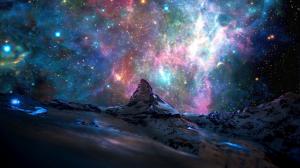 马特宏峰 太空山 晚上 星星 风景摄影图片