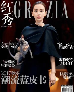 Angelababy时尚杂志《红绣》封面写真
