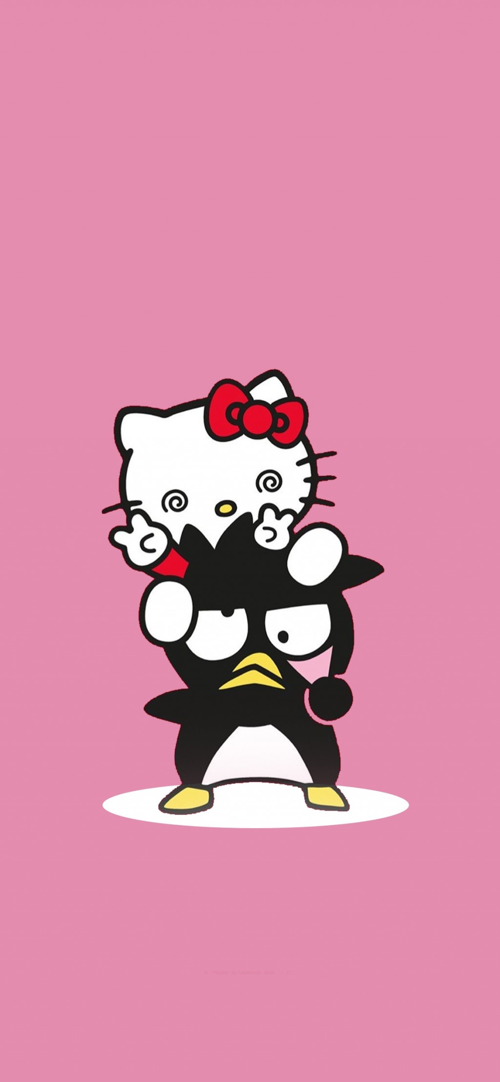 Hellokitty&酷企鹅俏皮可爱情侣卡通手机壁纸