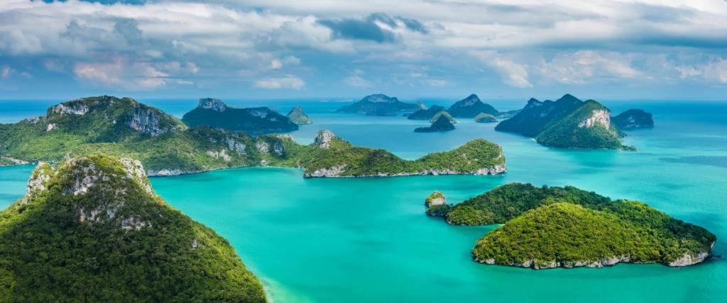 泰国安通国家海洋公园的热带岛屿群超美风景壁纸