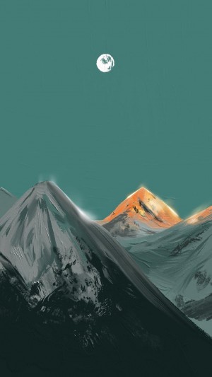 手绘巍峨迷人的山脉插画