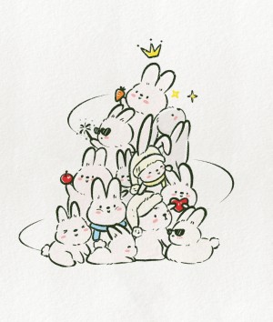 兔年系列高清卡通手绘头像图片