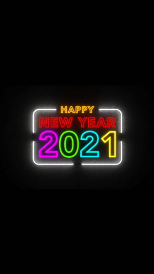 2021新年数字霓虹电灯文字背景图