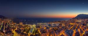摩纳哥公国的城市夜景