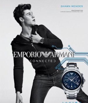 肖恩蒙德兹代言Armani品牌手表