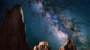 星空 大教堂峡谷州立公园 内华达州 岩石 夜 自然 风景壁纸