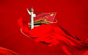 国庆节鲜红的旗帜中国红系列高清电脑壁纸