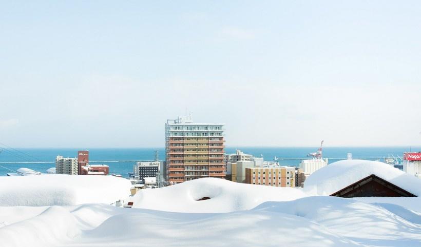 日本北海道小樽冬季唯美雪景写真