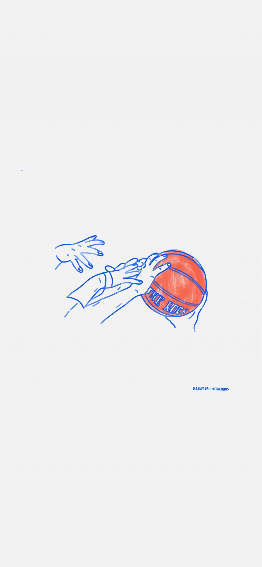 简单线条篮球系列手绘手机壁纸