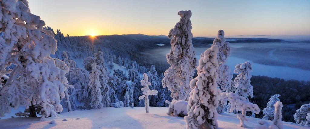 芬兰冬天雪景