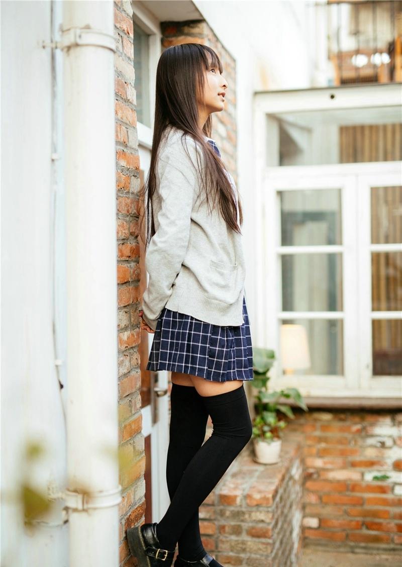 日系小清新少女学生装清纯过膝袜阳光时尚写真