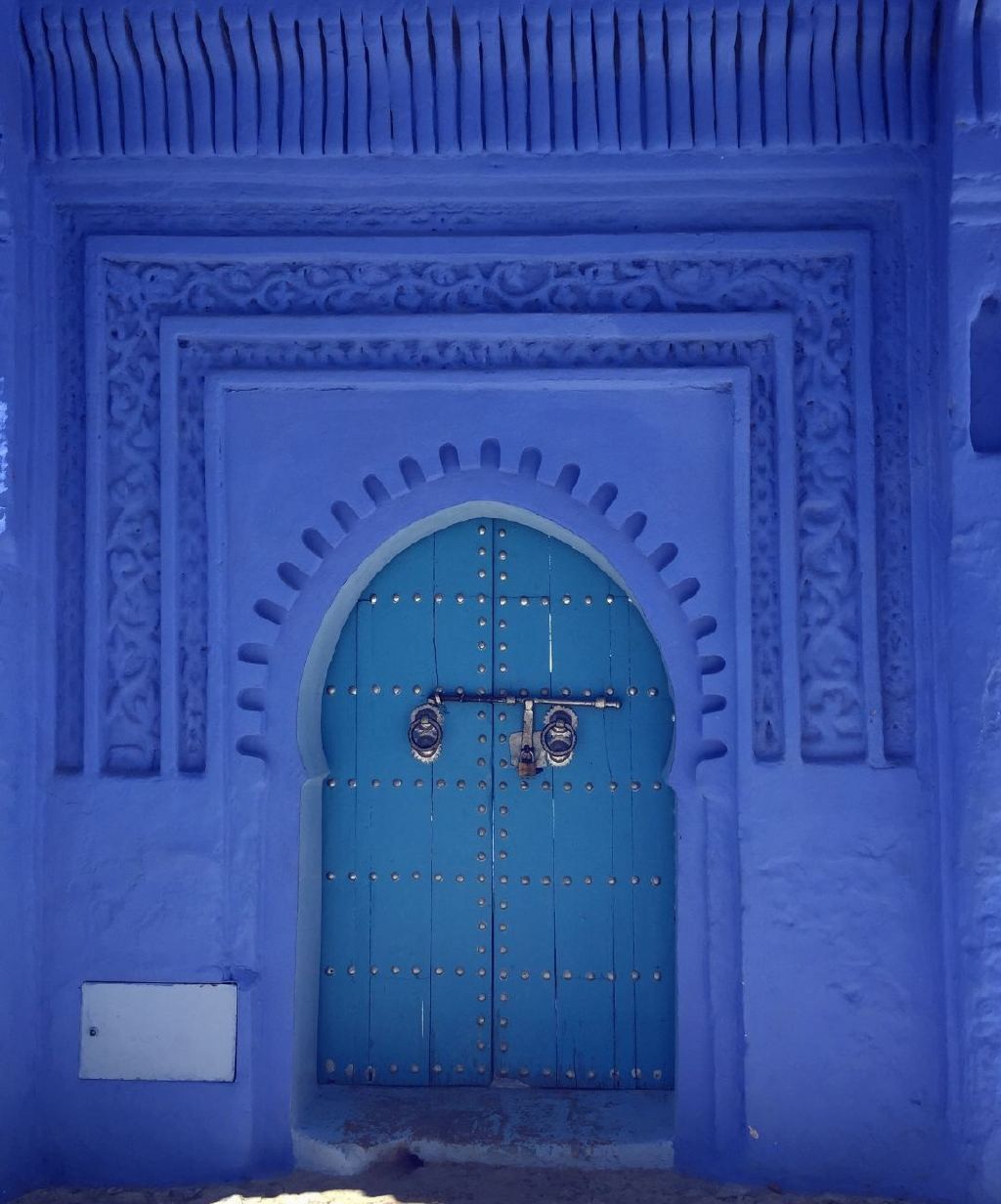 摩洛哥蓝色小镇舍夫沙万唯美风景图片