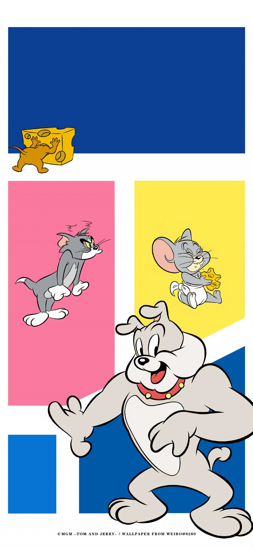 猫和老鼠俏皮可爱卡通手机壁纸