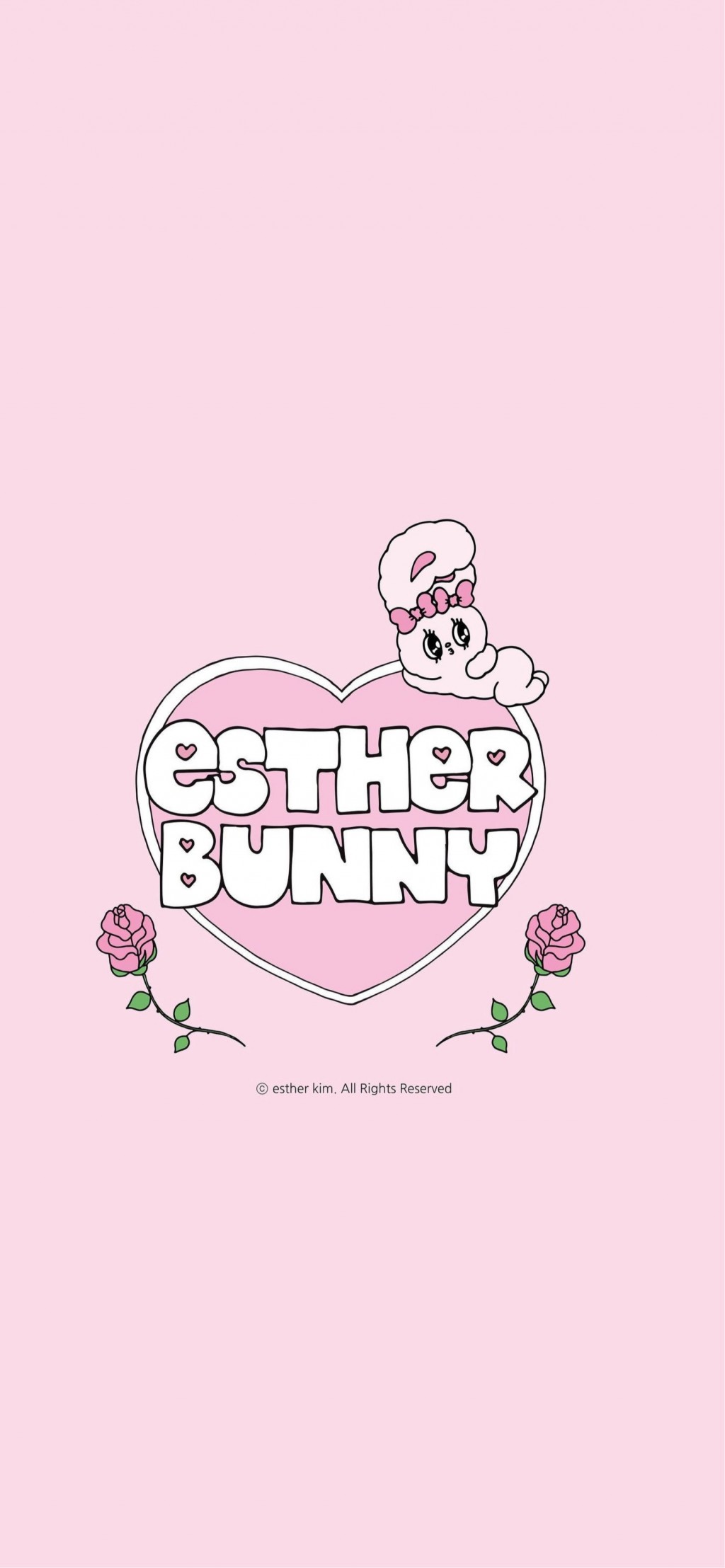 Esther Bunny粉兔清新可爱卡通手机壁纸