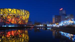北京会展中心 北京鸟巢璀璨夜景壁纸