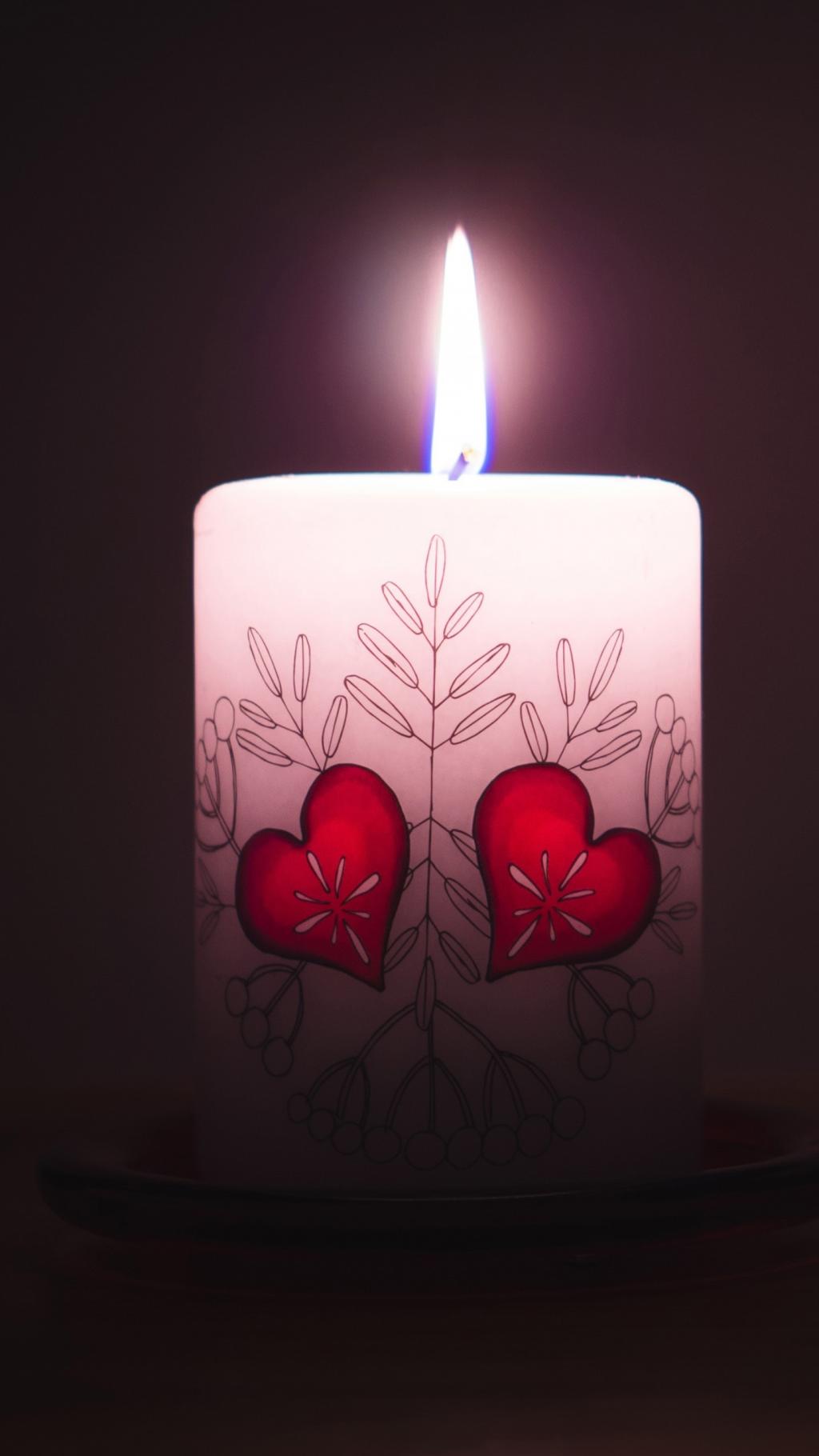 情人节的爱心蜡烛