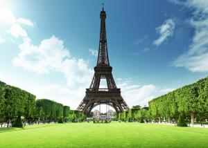 夏天 草坪 法国巴黎埃菲尔铁塔风景图片