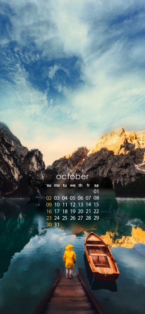 2022年10月唯美风景日历手机壁纸