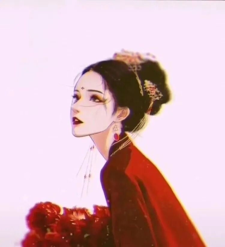 紫霞仙子唯美红衣头像图片
