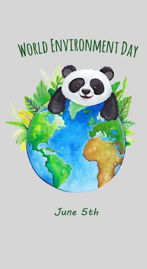 2019年世界环境日中国主办，创意熊猫手机壁纸
