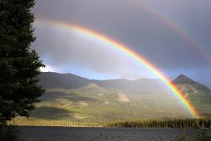 彩虹 双彩虹 不列颠哥伦比亚省帕默湖 风景图片